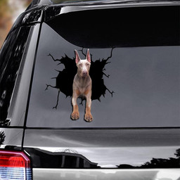 Dobermann Crack Window Decal Custom 3d Car Decal Vinyl Aesthetic Decal Funny Stickers Home Decor Gift Ideas Car Vinyl Decal Sticker Window Decals, Peel and Stick Wall Decals