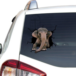 Elephant Crack Window Decal Custom 3d Car Decal Vinyl Aesthetic Decal Funny Stickers Home Decor Gift Ideas Car Vinyl Decal Sticker Window Decals, Peel and Stick Wall Decals