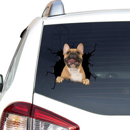 French Bulldog Dog Breeds Dogs Puppy Decal Crack Ideas Funny For Dog Lover Car Vinyl Decal Sticker Window Decals, Peel and Stick Wall Decals