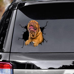 French Mastiff Crack Window Decal Custom 3d Car Decal Vinyl Aesthetic Decal Funny Stickers Home Decor Gift Ideas Car Vinyl Decal Sticker Window Decals, Peel and Stick Wall Decals