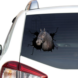 Friesian Horse Crack Window Decal Custom 3d Car Decal Vinyl Aesthetic Decal Funny Stickers Home Decor Gift Ideas Car Vinyl Decal Sticker Window Decals, Peel and Stick Wall Decals