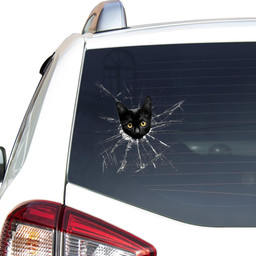 Funny Black Cats Crack Window Decal Custom 3d Car Decal Vinyl Aesthetic Decal Funny Stickers Home Decor Gift Ideas Car Vinyl Decal Sticker Window Decals, Peel and Stick Wall Decals