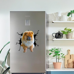 Chow Chow Crack Window Decal Custom 3d Car Decal Vinyl Aesthetic Decal Funny Stickers Cute Gift Ideas Ae10350 Car Vinyl Decal Sticker Window Decals, Peel and Stick Wall Decals