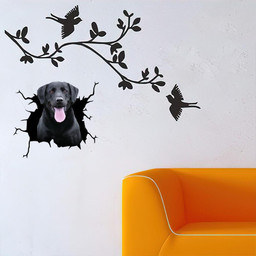 Funny Labrador Dog Crack Decal Sticker Funny For Men Car Vinyl Decal Sticker Window Decals, Peel and Stick Wall Decals