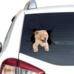 Chow Chow Crack Window Decal Custom 3d Car Decal Vinyl Aesthetic Decal Funny Stickers Cute Gift Ideas Ae10347 Car Vinyl Decal Sticker Window Decals, Peel and Stick Wall Decals