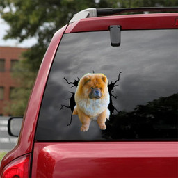Chow Chow Crack Window Decal Custom 3d Car Decal Vinyl Aesthetic Decal Funny Stickers Cute Gift Ideas Ae10350 Car Vinyl Decal Sticker Window Decals, Peel and Stick Wall Decals 18x18IN 2PCS