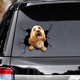 Cockapoo Crack Window Decal Custom 3d Car Decal Vinyl Aesthetic Decal Funny Stickers Home Decor Gift Ideas Car Vinyl Decal Sticker Window Decals, Peel and Stick Wall Decals