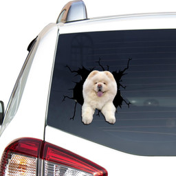 Chow Chow Crack Window Decal Custom 3d Car Decal Vinyl Aesthetic Decal Funny Stickers Cute Gift Ideas Ae10354 Car Vinyl Decal Sticker Window Decals, Peel and Stick Wall Decals