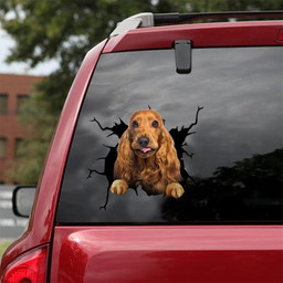 Cocker Spaniel Crack Window Decal Custom 3d Car Decal Vinyl Aesthetic Decal Funny Stickers Cute Gift Ideas Ae10367 Car Vinyl Decal Sticker Window Decals, Peel and Stick Wall Decals 18x18IN 2PCS