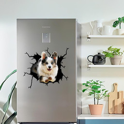 Corgi Crack Window Decal Custom 3d Car Decal Vinyl Aesthetic Decal Funny Stickers Cute Gift Ideas Ae10379 Car Vinyl Decal Sticker Window Decals, Peel and Stick Wall Decals