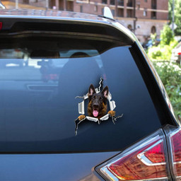 German Shepherd Dog Breeds Dogs Crack Sticker Gifts For Wine Lovers_528 Car Vinyl Decal Sticker Window Decals, Peel and Stick Wall Decals 12x12IN 2PCS