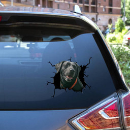Funny Labrador Dog Crack Decal Sticker Cute For Men Car Vinyl Decal Sticker Window Decals, Peel and Stick Wall Decals 12x12IN 2PCS
