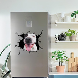Funny Pitbull Dog Breeds Dogs Puppy Crack Window Decal Custom 3d Car Decal Vinyl Aesthetic Decal Funny Stickers Home Decor Gift Ideas Car Vinyl Decal Sticker Window Decals, Peel and Stick Wall Decals