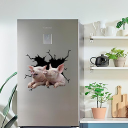 Funny Pig Friends Crack Window Decal Custom 3d Car Decal Vinyl Aesthetic Decal Funny Stickers Home Decor Gift Ideas Car Vinyl Decal Sticker Window Decals, Peel and Stick Wall Decals