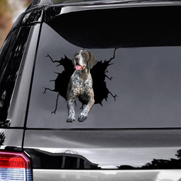 German Shorthaired Pointer Crack Window Decal Custom 3d Car Decal Vinyl Aesthetic Decal Funny Stickers Cute Gift Ideas Ae10548 Car Vinyl Decal Sticker Window Decals, Peel and Stick Wall Decals