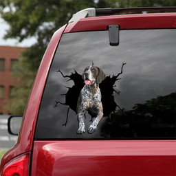 German Shorthaired Pointer Crack Window Decal Custom 3d Car Decal Vinyl Aesthetic Decal Funny Stickers Cute Gift Ideas Ae10548 Car Vinyl Decal Sticker Window Decals, Peel and Stick Wall Decals 18x18IN 2PCS