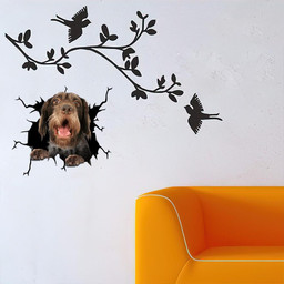 German Wirehaired Pointers Crack Window Decal Custom 3d Car Decal Vinyl Aesthetic Decal Funny Stickers Cute Gift Ideas Ae10555 Car Vinyl Decal Sticker Window Decals, Peel and Stick Wall Decals