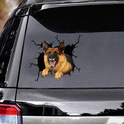 German Shepherd Dog Breeds Dogs Puppy Crack Window Decal Custom 3d Car Decal Vinyl Aesthetic Decal Funny Stickers Home Decor Gift Ideas Car Vinyl Decal Sticker Window Decals, Peel and Stick Wall Decals