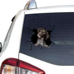 German Shorthaired Pointer Crack Window Decal Custom 3d Car Decal Vinyl Aesthetic Decal Funny Stickers Cute Gift Ideas Ae10549 Car Vinyl Decal Sticker Window Decals, Peel and Stick Wall Decals