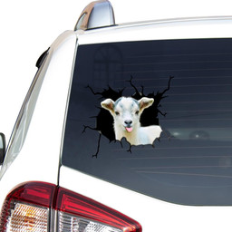 Goat Crack Window Decal Custom 3d Car Decal Vinyl Aesthetic Decal Funny Stickers Home Decor Gift Ideas Car Vinyl Decal Sticker Window Decals, Peel and Stick Wall Decals