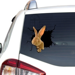 Giant Continental Rabbit Crack Window Decal Custom 3d Car Decal Vinyl Aesthetic Decal Funny Stickers Cute Gift Ideas Ae10557 Car Vinyl Decal Sticker Window Decals, Peel and Stick Wall Decals