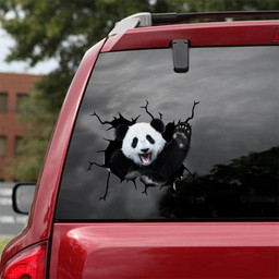 Giant Panda Crack Window Decal Custom 3d Car Decal Vinyl Aesthetic Decal Funny Stickers Home Decor Gift Ideas Car Vinyl Decal Sticker Window Decals, Peel and Stick Wall Decals 18x18IN 2PCS