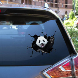 Giant Panda Crack Window Decal Custom 3d Car Decal Vinyl Aesthetic Decal Funny Stickers Home Decor Gift Ideas Car Vinyl Decal Sticker Window Decals, Peel and Stick Wall Decals 12x12IN 2PCS