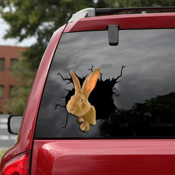 Giant Continental Rabbit Crack Window Decal Custom 3d Car Decal Vinyl Aesthetic Decal Funny Stickers Cute Gift Ideas Ae10557 Car Vinyl Decal Sticker Window Decals, Peel and Stick Wall Decals 18x18IN 2PCS