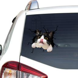 Funny Tuxedo Cat Crack Window Decal Custom 3d Car Decal Vinyl Aesthetic Decal Funny Stickers Home Decor Gift Ideas Car Vinyl Decal Sticker Window Decals, Peel and Stick Wall Decals