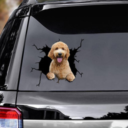 Goldendoodle Crack Window Decal Custom 3d Car Decal Vinyl Aesthetic Decal Funny Stickers Cute Gift Ideas Ae10586 Car Vinyl Decal Sticker Window Decals, Peel and Stick Wall Decals