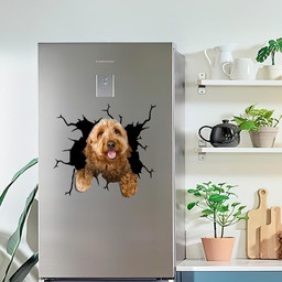 Goldendoodle Crack Window Decal Custom 3d Car Decal Vinyl Aesthetic Decal Funny Stickers Home Decor Gift Ideas Car Vinyl Decal Sticker Window Decals, Peel and Stick Wall Decals