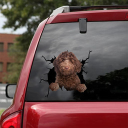 Goldendoodle Crack Window Decal Custom 3d Car Decal Vinyl Aesthetic Decal Funny Stickers Cute Gift Ideas Ae10592 Car Vinyl Decal Sticker Window Decals, Peel and Stick Wall Decals 18x18IN 2PCS