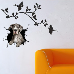 Great Dane Dog Breeds Dogs Puppy Crack Window Decal Custom 3d Car Decal Vinyl Aesthetic Decal Funny Stickers Cute Gift Ideas Ae10604 Car Vinyl Decal Sticker Window Decals, Peel and Stick Wall Decals