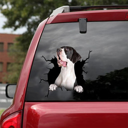 Great Dane Dog Breeds Dogs Puppy Crack Window Decal Custom 3d Car Decal Vinyl Aesthetic Decal Funny Stickers Cute Gift Ideas Ae10613 Car Vinyl Decal Sticker Window Decals, Peel and Stick Wall Decals 18x18IN 2PCS