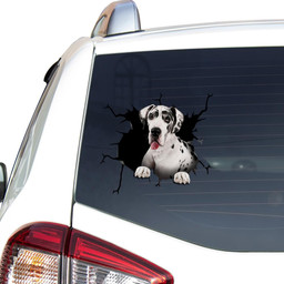 Great Dane Dog Breeds Dogs Puppy Crack Window Decal Custom 3d Car Decal Vinyl Aesthetic Decal Funny Stickers Home Decor Gift Ideas Car Vinyl Decal Sticker Window Decals, Peel and Stick Wall Decals