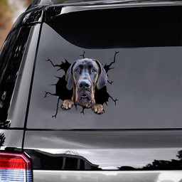 Great Dane Dog Breeds Dogs Puppy Crack Window Decal Custom 3d Car Decal Vinyl Aesthetic Decal Funny Stickers Cute Gift Ideas Ae10609 Car Vinyl Decal Sticker Window Decals, Peel and Stick Wall Decals