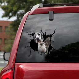 Great Dane Dog Breeds Dogs Puppy Crack Window Decal Custom 3d Car Decal Vinyl Aesthetic Decal Funny Stickers Cute Gift Ideas Ae10605 Car Vinyl Decal Sticker Window Decals, Peel and Stick Wall Decals 18x18IN 2PCS