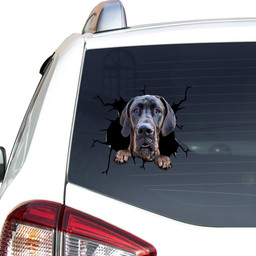 Great Dane Dog Breeds Dogs Puppy Crack Window Decal Custom 3d Car Decal Vinyl Aesthetic Decal Funny Stickers Cute Gift Ideas Ae10609 Car Vinyl Decal Sticker Window Decals, Peel and Stick Wall Decals