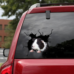 Guinea Pig Crack Window Decal Custom 3d Car Decal Vinyl Aesthetic Decal Funny Stickers Cute Gift Ideas Ae10635 Car Vinyl Decal Sticker Window Decals, Peel and Stick Wall Decals 18x18IN 2PCS