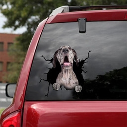 Great Dane Dog Breeds Dogs Puppy Crack Window Decal Custom 3d Car Decal Vinyl Aesthetic Decal Funny Stickers Cute Gift Ideas Ae10616 Car Vinyl Decal Sticker Window Decals, Peel and Stick Wall Decals 18x18IN 2PCS