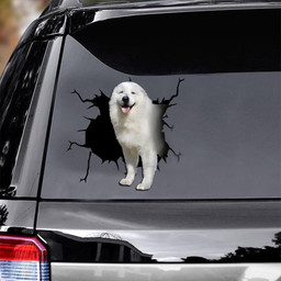 Great Pyrenees Crack Window Decal Custom 3d Car Decal Vinyl Aesthetic Decal Funny Stickers Home Decor Gift Ideas Car Vinyl Decal Sticker Window Decals, Peel and Stick Wall Decals