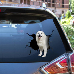 Great Pyrenees Crack Window Decal Custom 3d Car Decal Vinyl Aesthetic Decal Funny Stickers Home Decor Gift Ideas Car Vinyl Decal Sticker Window Decals, Peel and Stick Wall Decals 12x12IN 2PCS