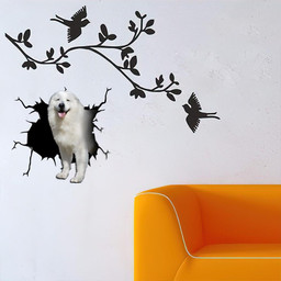 Great Pyrenees Crack Window Decal Custom 3d Car Decal Vinyl Aesthetic Decal Funny Stickers Home Decor Gift Ideas Car Vinyl Decal Sticker Window Decals, Peel and Stick Wall Decals