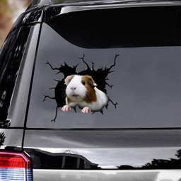 Guinea Pig Crack Window Decal Custom 3d Car Decal Vinyl Aesthetic Decal Funny Stickers Home Decor Gift Ideas Car Vinyl Decal Sticker Window Decals, Peel and Stick Wall Decals