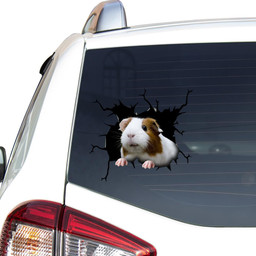 Guinea Pig Crack Window Decal Custom 3d Car Decal Vinyl Aesthetic Decal Funny Stickers Home Decor Gift Ideas Car Vinyl Decal Sticker Window Decals, Peel and Stick Wall Decals