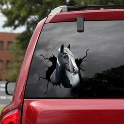 Gypsy Vanners Horse Crack Window Decal Custom 3d Car Decal Vinyl Aesthetic Decal Funny Stickers Home Decor Gift Ideas Car Vinyl Decal Sticker Window Decals, Peel and Stick Wall Decals 18x18IN 2PCS