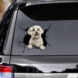 Havanese Crack Window Decal Custom 3d Car Decal Vinyl Aesthetic Decal Funny Stickers Cute Gift Ideas Ae10641 Car Vinyl Decal Sticker Window Decals, Peel and Stick Wall Decals