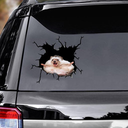 Hedgehog Crack Window Decal Custom 3d Car Decal Vinyl Aesthetic Decal Funny Stickers Cute Gift Ideas Ae10650 Car Vinyl Decal Sticker Window Decals, Peel and Stick Wall Decals