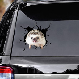 Hedgehog Crack Window Decal Custom 3d Car Decal Vinyl Aesthetic Decal Funny Stickers Home Decor Gift Ideas Car Vinyl Decal Sticker Window Decals, Peel and Stick Wall Decals