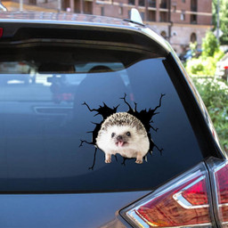 Hedgehog Crack Window Decal Custom 3d Car Decal Vinyl Aesthetic Decal Funny Stickers Home Decor Gift Ideas Car Vinyl Decal Sticker Window Decals, Peel and Stick Wall Decals 12x12IN 2PCS